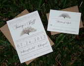RESERVED FOR MEGAN - Deposit for 100 Rustic Savannah Live Oak Tree Wedding Invitations
