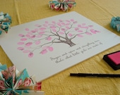 Baby Shower Thumbprint Tree Guestbook Poster - Personalized Nursery Wall Art