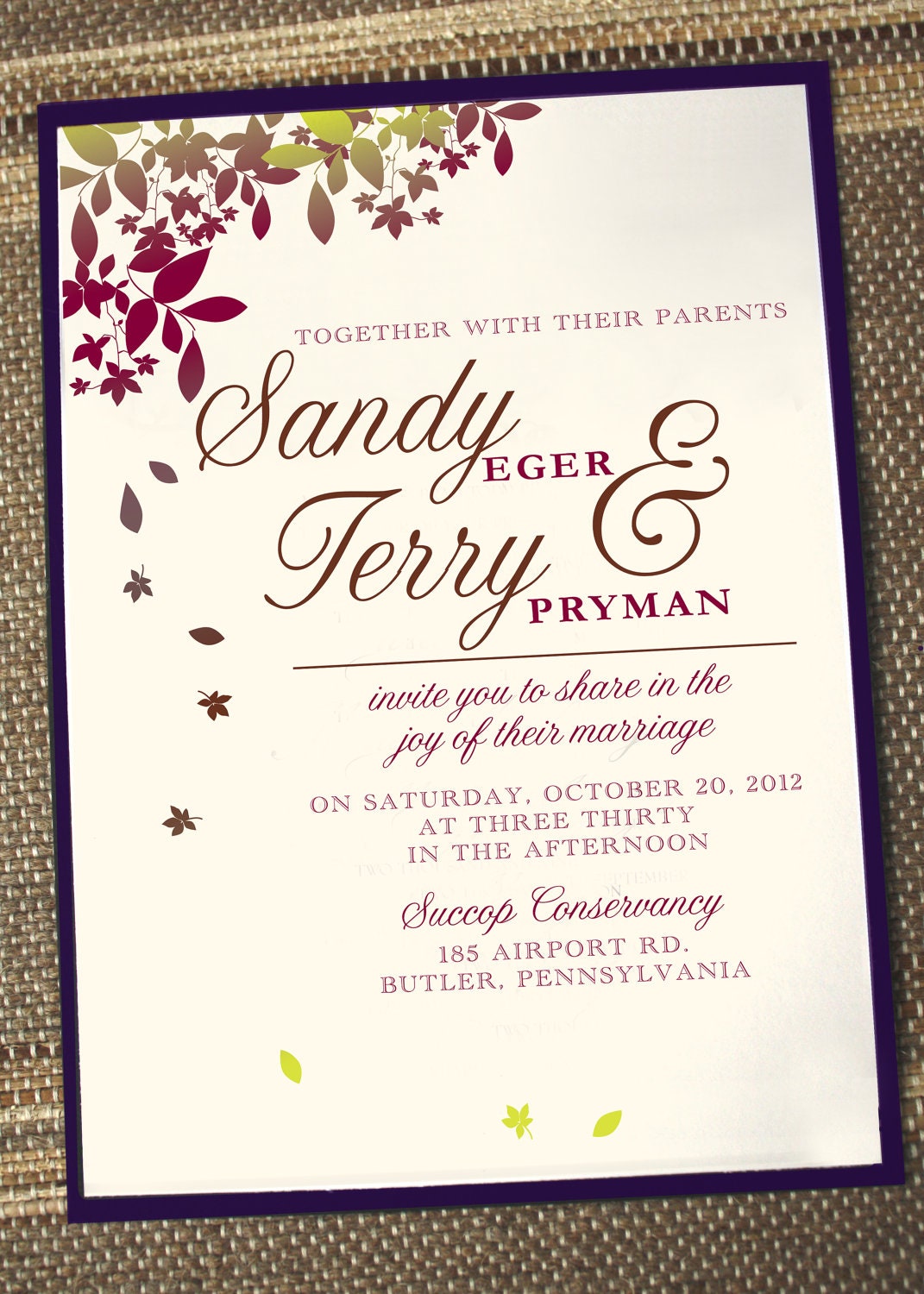 Fall Leaves Wedding Invitation