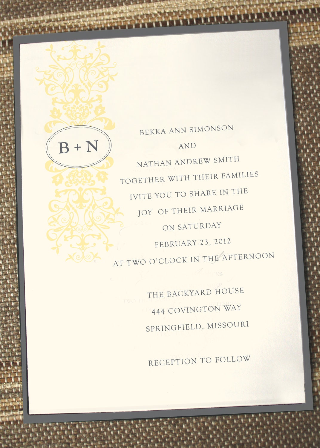 Classic Damask - Wedding Invitation
