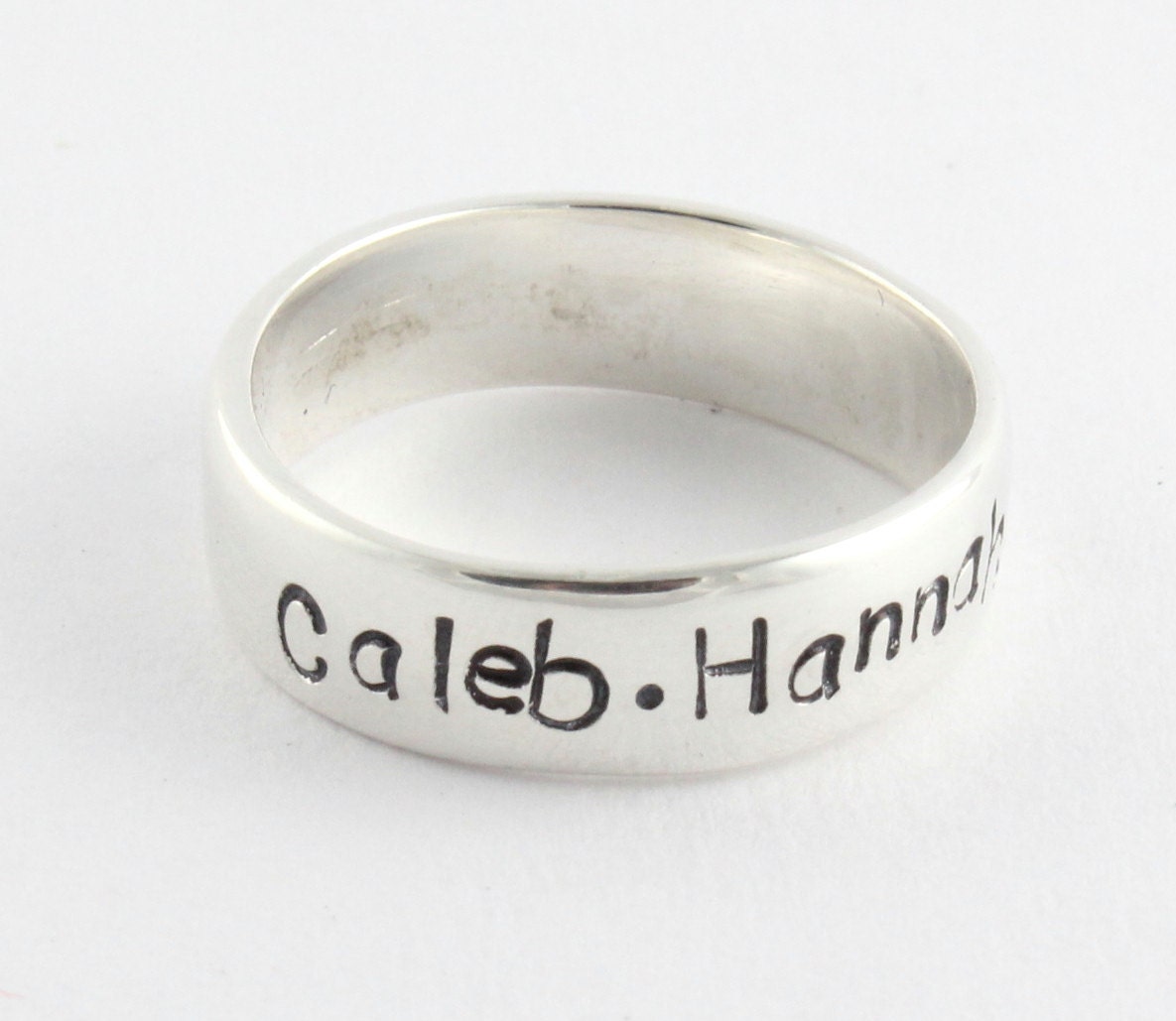 Custom Personalized Sterling Silver Ring Band Size 6 - Size M - Hand Stamped Ring