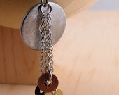 Statement Necklace Pendant Mixed Metal Hardware Jewelry Industrial Copper, Brass, and Black Washers Eco Friendly