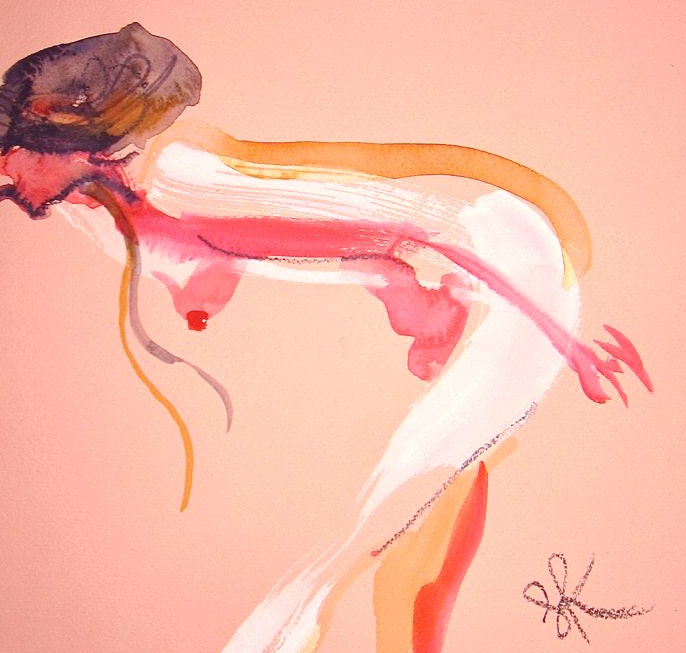 One minute pose CX.8 on pink paper by Gretchen Kelly