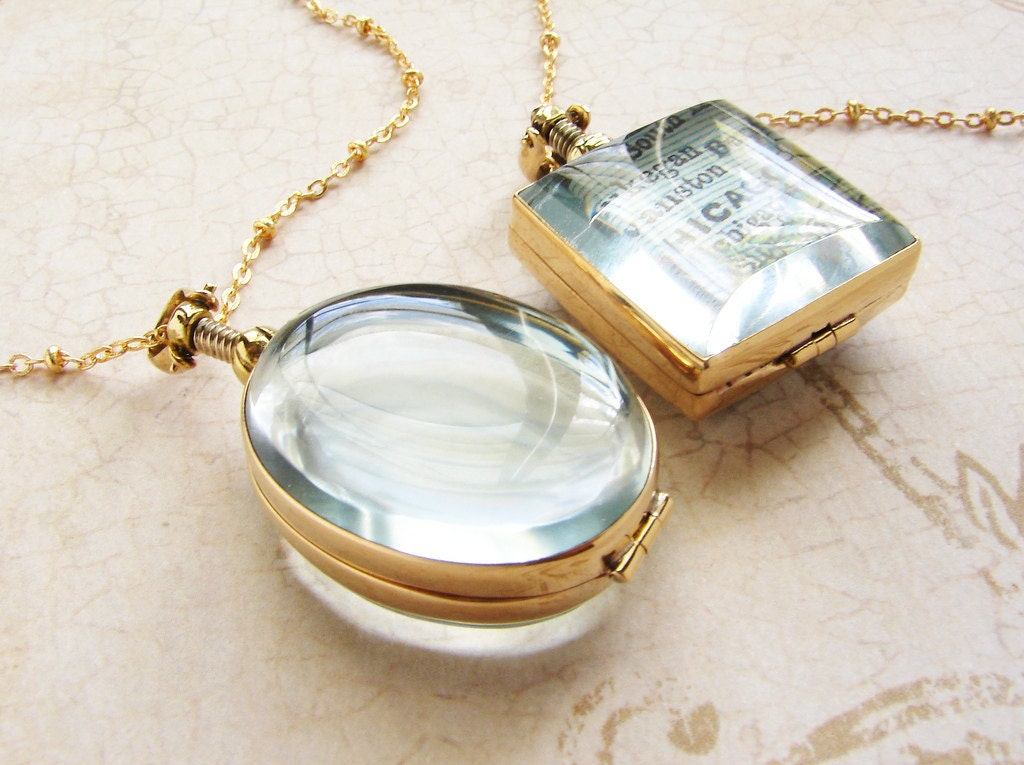 Glass locket statement necklace, Bridesmaid jewelry, personalized heirloom bridal wedding glass lockets bridal bridesmaid wedding gift