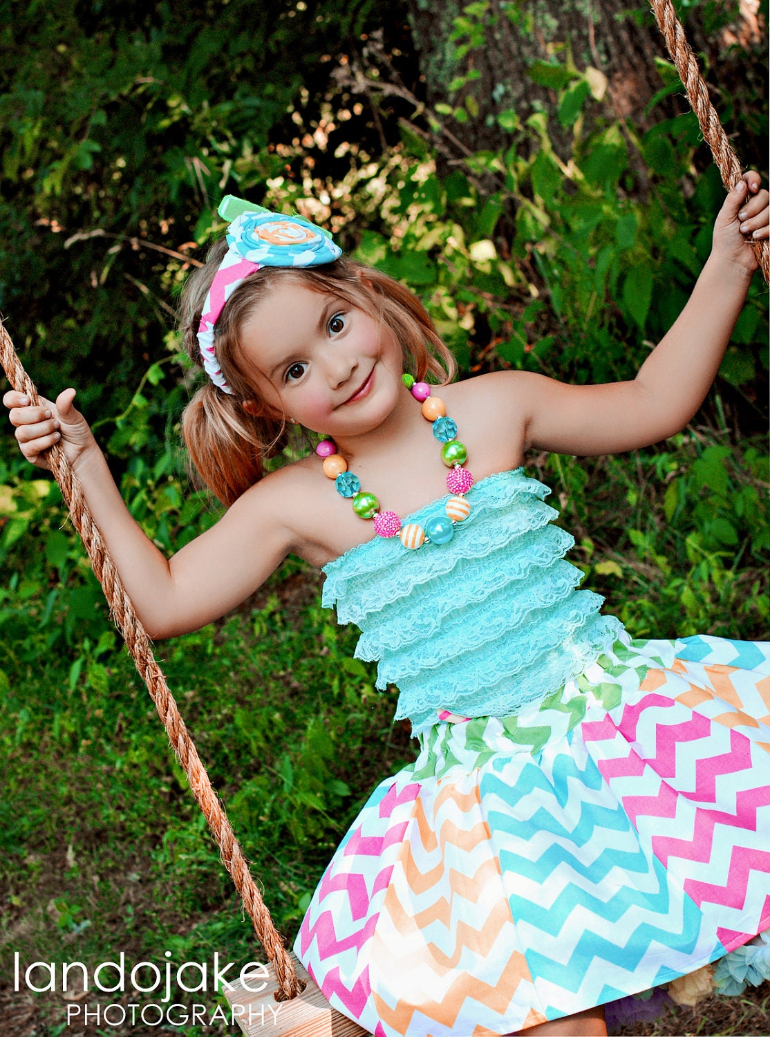 M2M Palm Tree Princess Chevron Skirt Chunky Necklace for Girls