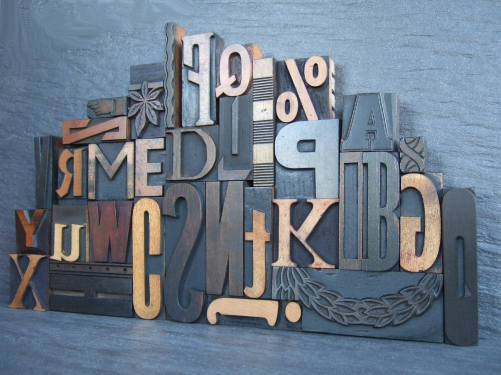 Alphabet Soup - The Big One With Twiddly Bits - Vintage Letterpress Collection