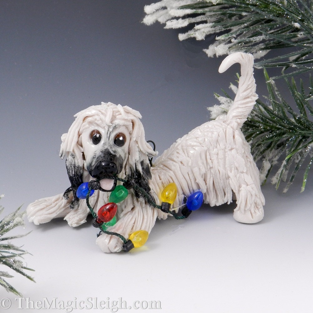 Afghan Hound Dog Ornament Christmas Lights Porcelain