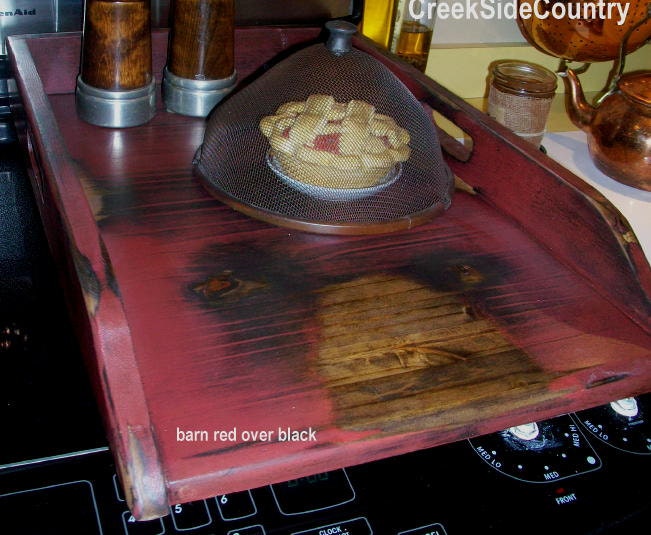 Primitive Wood Half Size Stove Top Cover - ANY COLOR