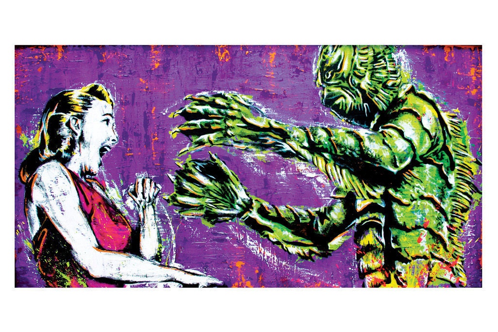 Creature from the Black Lagoon -  18 x 12 High Quality Pop Art Print