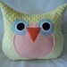 mjcreation hoot pillow owl very cute in minky made to order