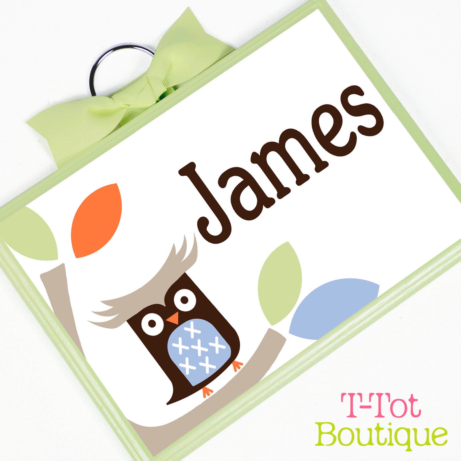 JUST for BOYS Collection - Custom Hand Painted Boutique Childrens Wall Letters Nursery Sign Name Plaque Personalized Treetop Owl - MEDIUM