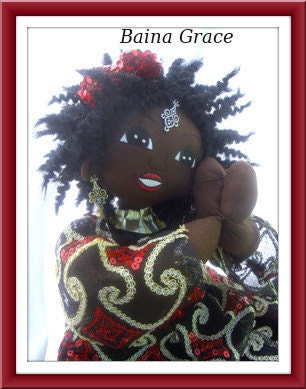 Handmade ooak art high fashion African American doll