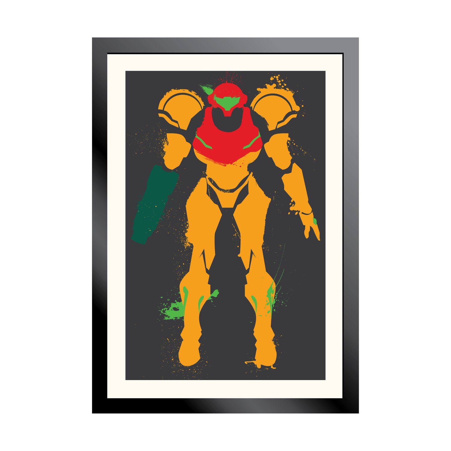 Samus Aran Splattery Poster - from Metroid