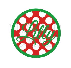 Personalized Christmas Polka Dot  iron on decal vinyl for shirt