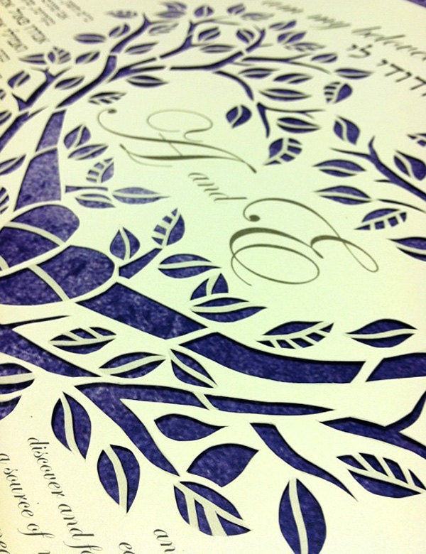 Heart Tree Ketubah - Jewish Marrigage Contract or Wedding Vows