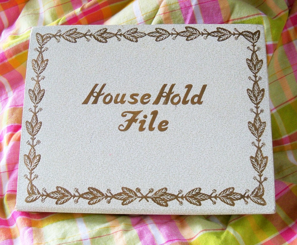 SALE Vintage Household File Folder