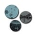 12mm Round Slate and Charcoal  Digital Collage Sheet Flora Insects Hot Air Balloons