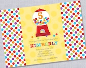 Gumball Machine Birthday Party Invitation Personalized Printable (Digital File) Il_170x135