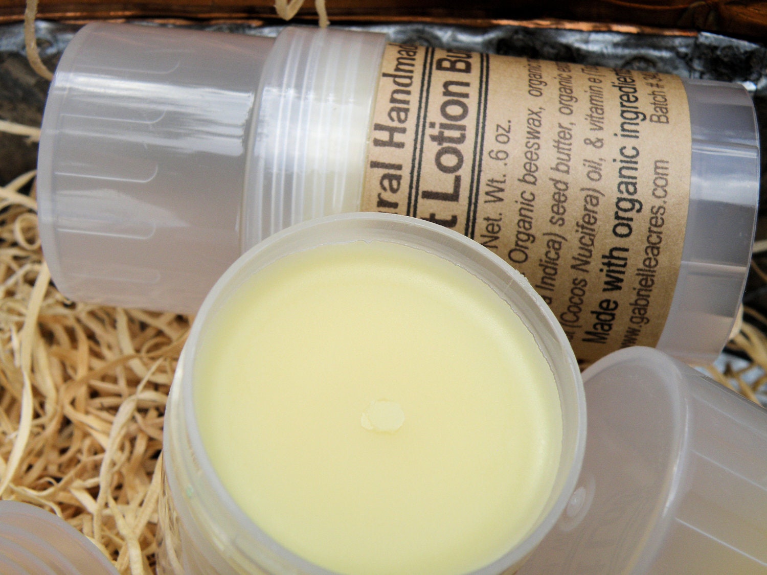 Coconut Lotion Body Butter Push-Up Tube, Small, with Organic Ingredients and No Added Scent