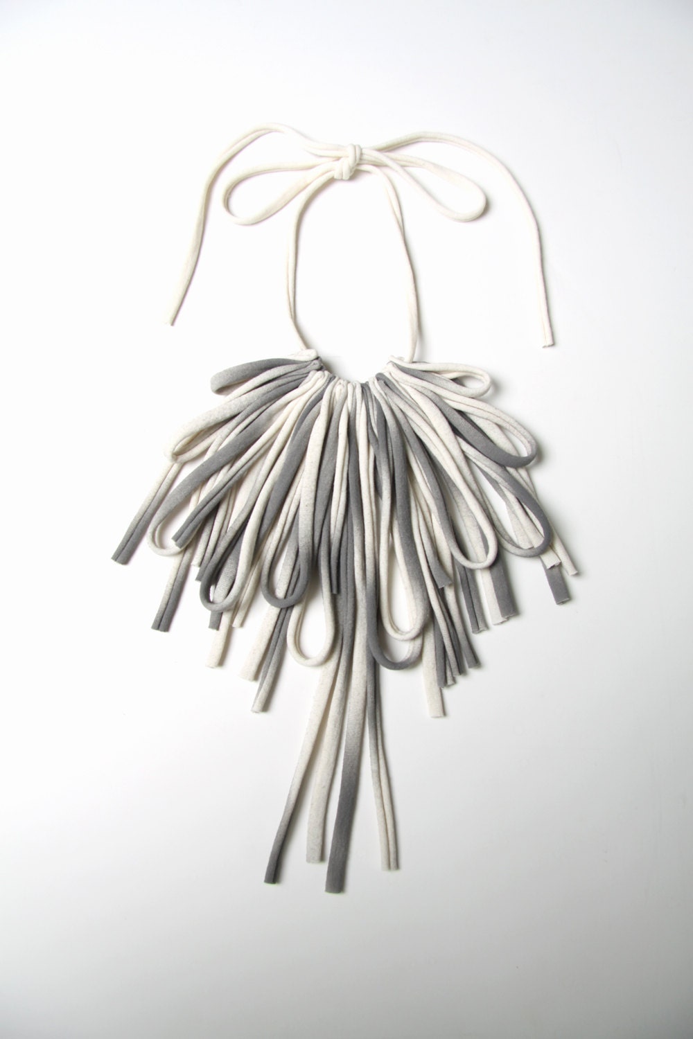 Bib Necklace Womens Summer Fashion Fabric Jewelry Jewellery Tribal African Neckpiece Bibs Fiber Unique Cotton Necklaces Organic Grey  CIJ