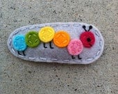 As Seen In Lucky Kids Magazine  Bright Mulitcolored Caterpillar Wool Felt Hair Clip