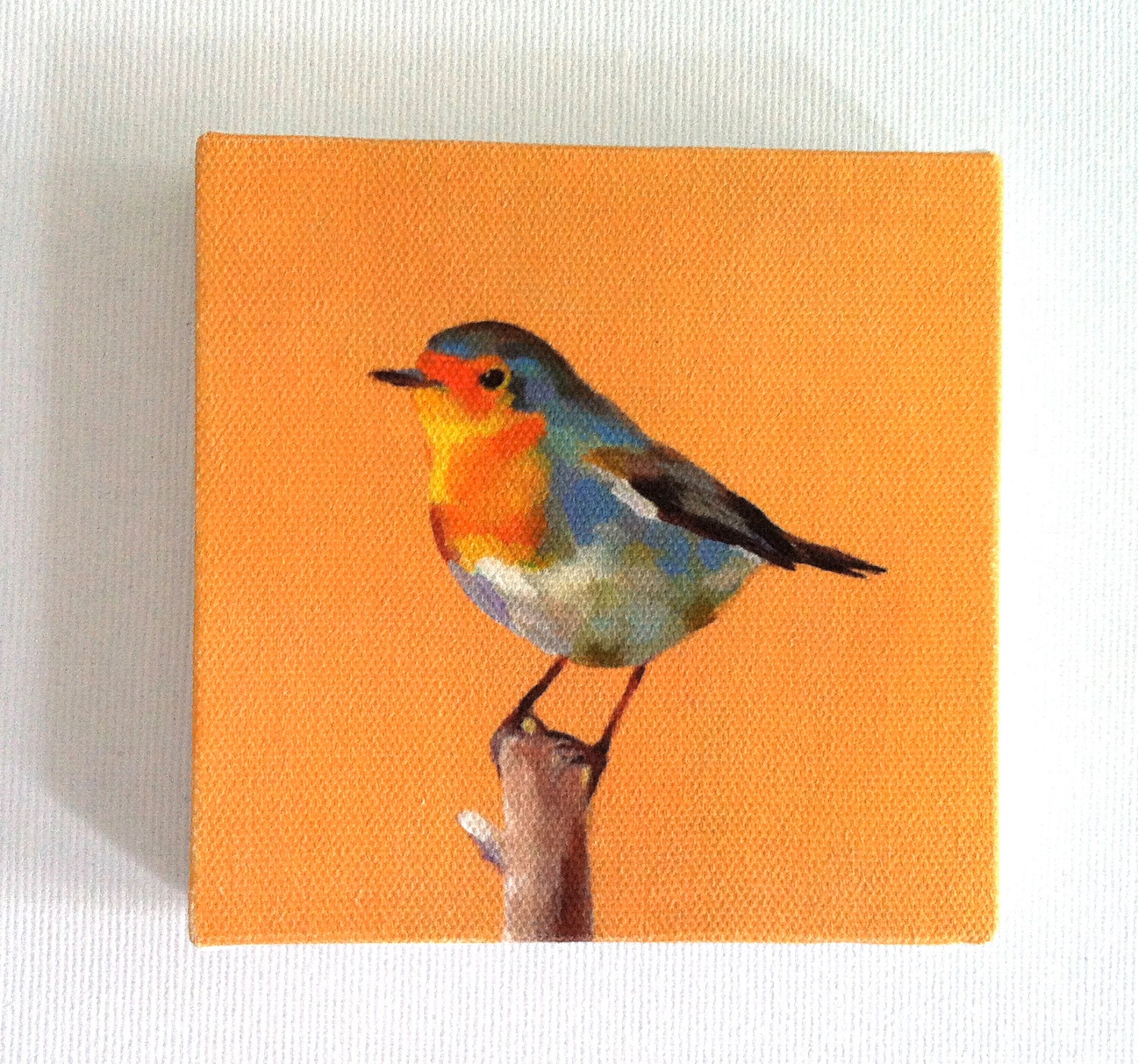Yellow songbird / Tiny canvas print