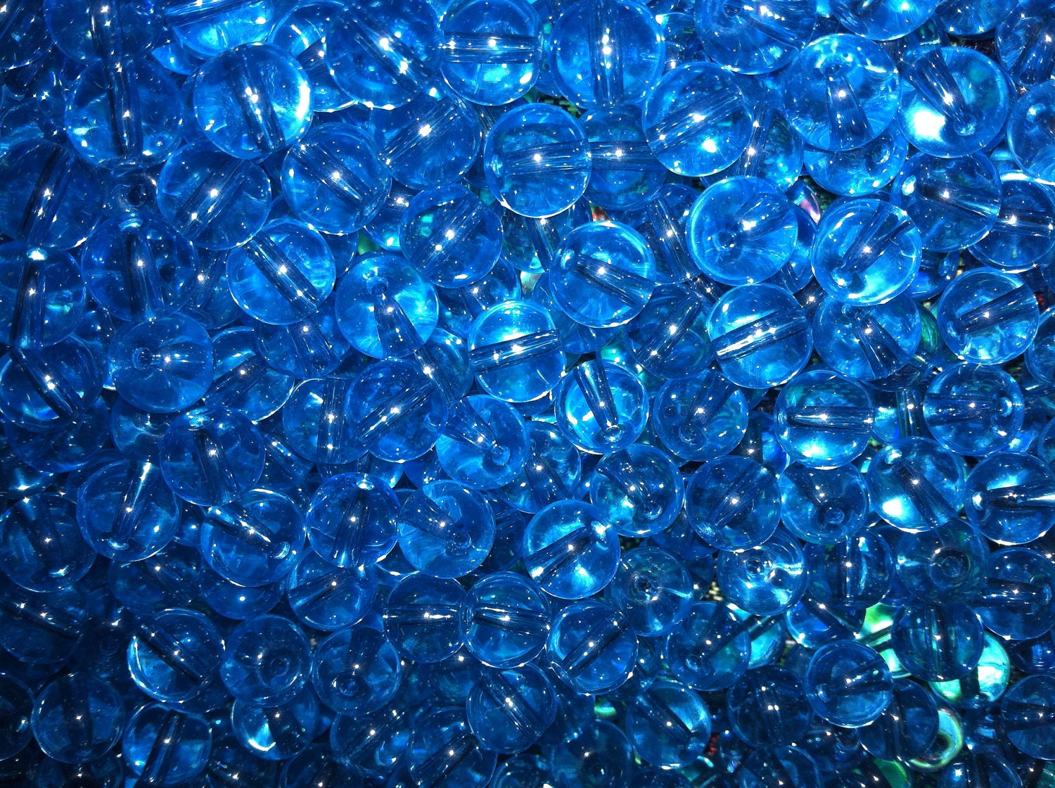 20 grams 8mm glass beads blue