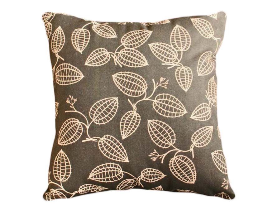 Leaves Throw Pillows, Black and Tan, Accent Pillow, Modern, Contemporary, Couch Cushion Covers, Fall Winter Home Decor 18x18