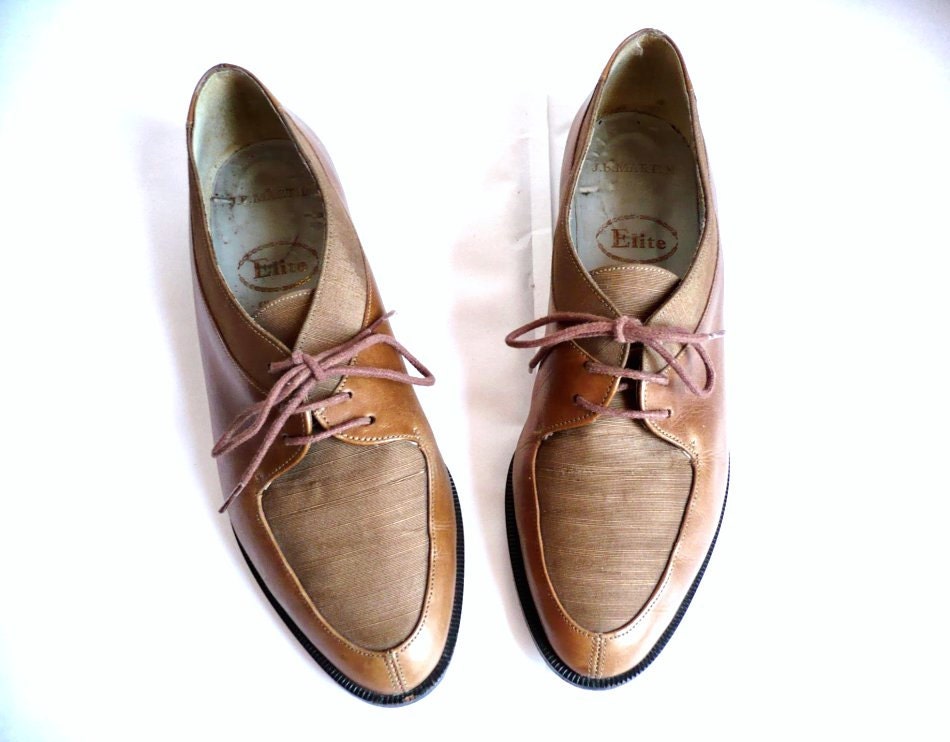ELITE FRench VIntage Leather / Silk Lace up Oxford