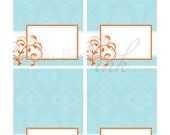 BAPTISM OR CHRISTENING Printable Food Labels - Orange and Turquoise Il_170x135