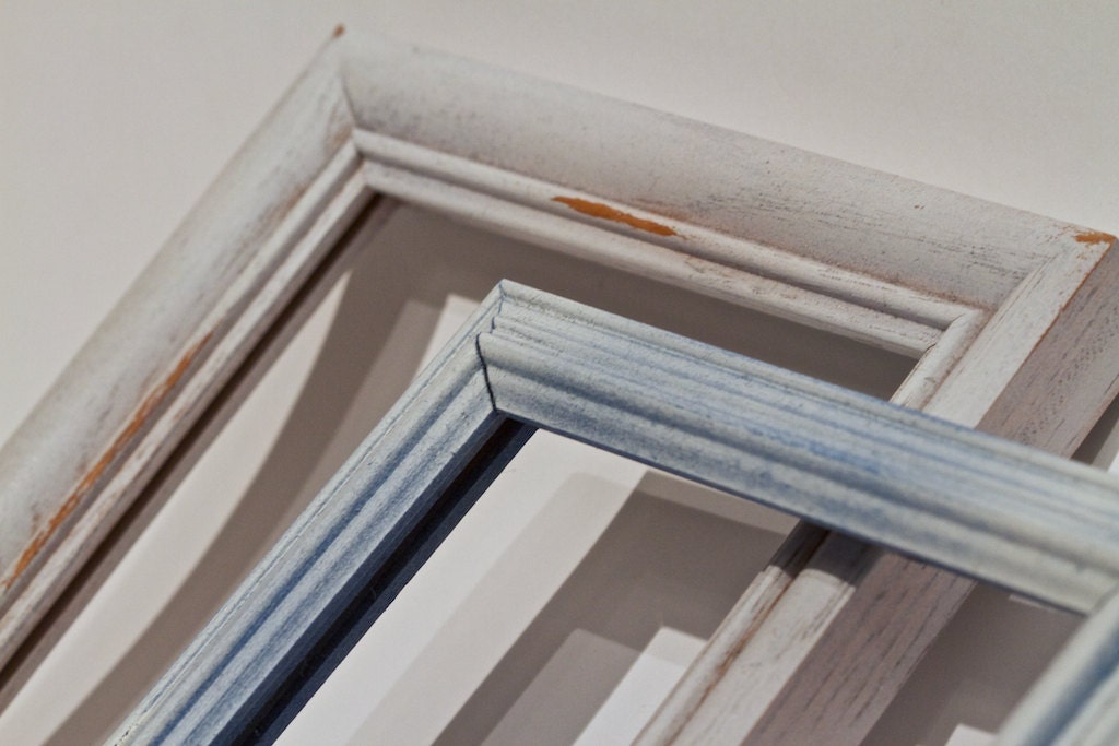 Pair of Distressed Frames - 5 x 7 inch - Shabby Chic Decor