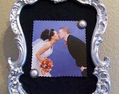 8x10 Baroque Ornate Vintage Picture Frame-Photo Frame-Silver and Black-Memo Board-Chalkboard-White-AnY Color-Shabby Chic-Nursery-Mirror