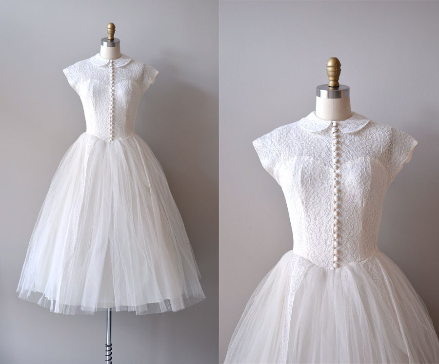 lace 50s wedding dress / 1950s dress / If Fates Allow
