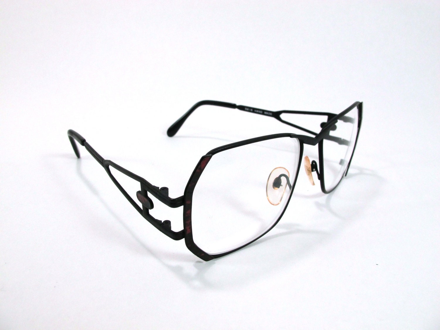 Matte Black Geometric Glasses 1980s UV Protection Frames