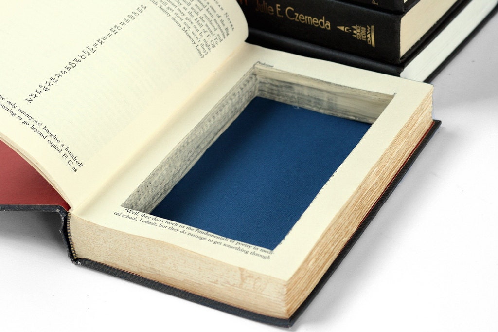 Gift Set of Hollow Books - 5 MEDIUM Books - Custom Personalized Wedding Gift for Groomsmen, Men, Guests, Special Events - CUSTOM ORDER