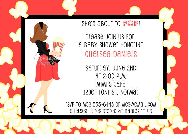 She's about to POP Mommy to Be Baby Shower Invitations