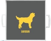 Personalized Dog Silhouette Serving Tray 12 x 12 inch You Design