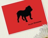 Dog Silhouette Note Cards Personalized Set of 12 You Design