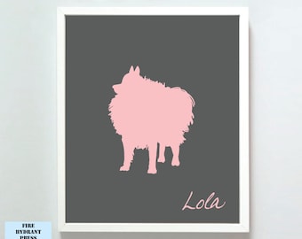 Dog Silhouette Print Personalized Colorful You Design