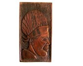 Vintage Carved wooden Portrait // Wall Hanging