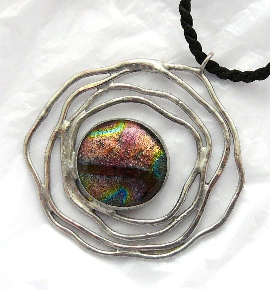 Dichroic Glass Wired Pendant & Necklace