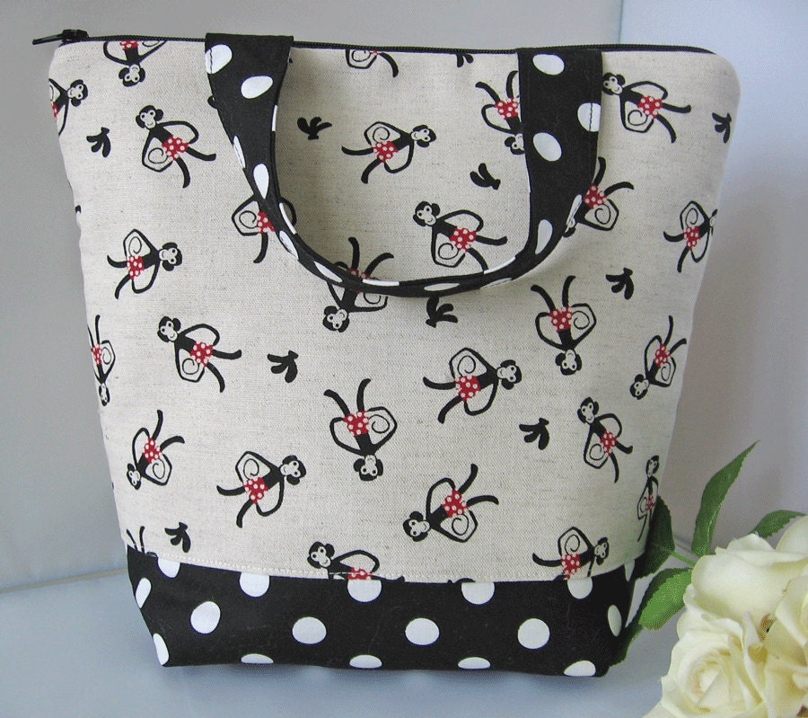 Monkeys  Insulated Lunch Bag  / lunch Tote / kids lunch sack / back to school / lunch bag / reusable / READY TO SHIP