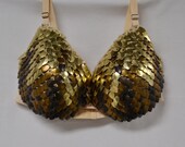 Scalemail Belly Dance Bra Top in knitted Dragonhide Armor made to order