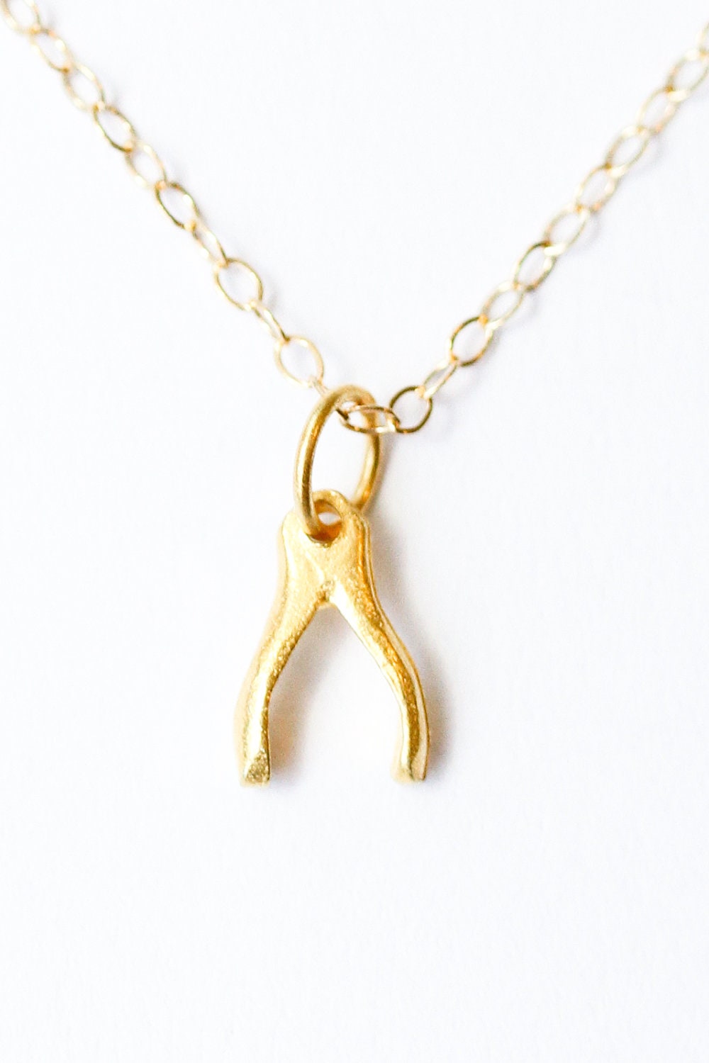 Bone Necklace on Gold Wishbone Necklace   Gold Wish Bone Necklace   Short Gold Necklace