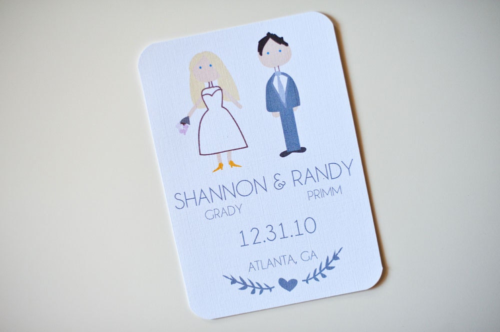 Illustrated Caricature Save the Date