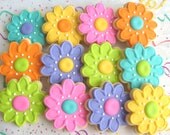 FLOWER GARDEN Decorated Cookie Favors - Flower Cookie Favors - Flower Decorated Cookie Favors - 1 DOZEN