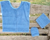 Montessori Apron Set in Blue Terry Cloth (for Practical Life and Water Activities)