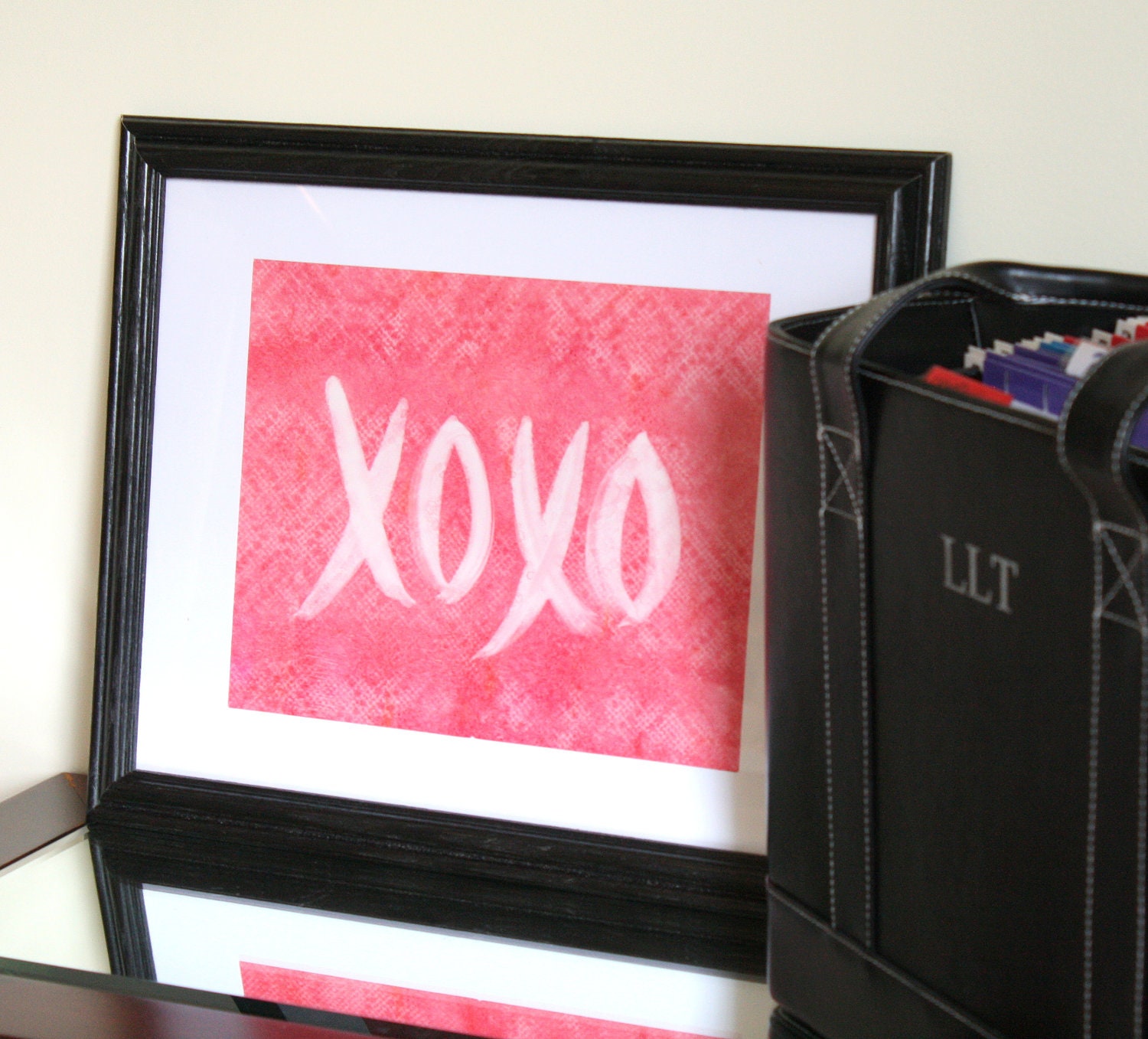 XOXO Abstract Watercolor Painting