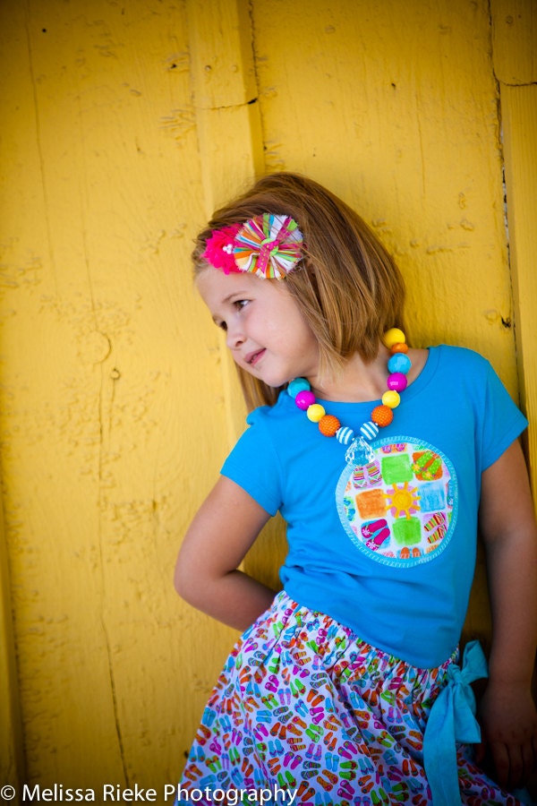 Childrens Clothing....Flip Flops and Summer Fun.. Flip Flop.... Girls Boutique Outfit by laken and lila