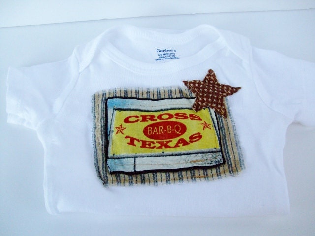 Texas BBQ Applique Baby Onesie
